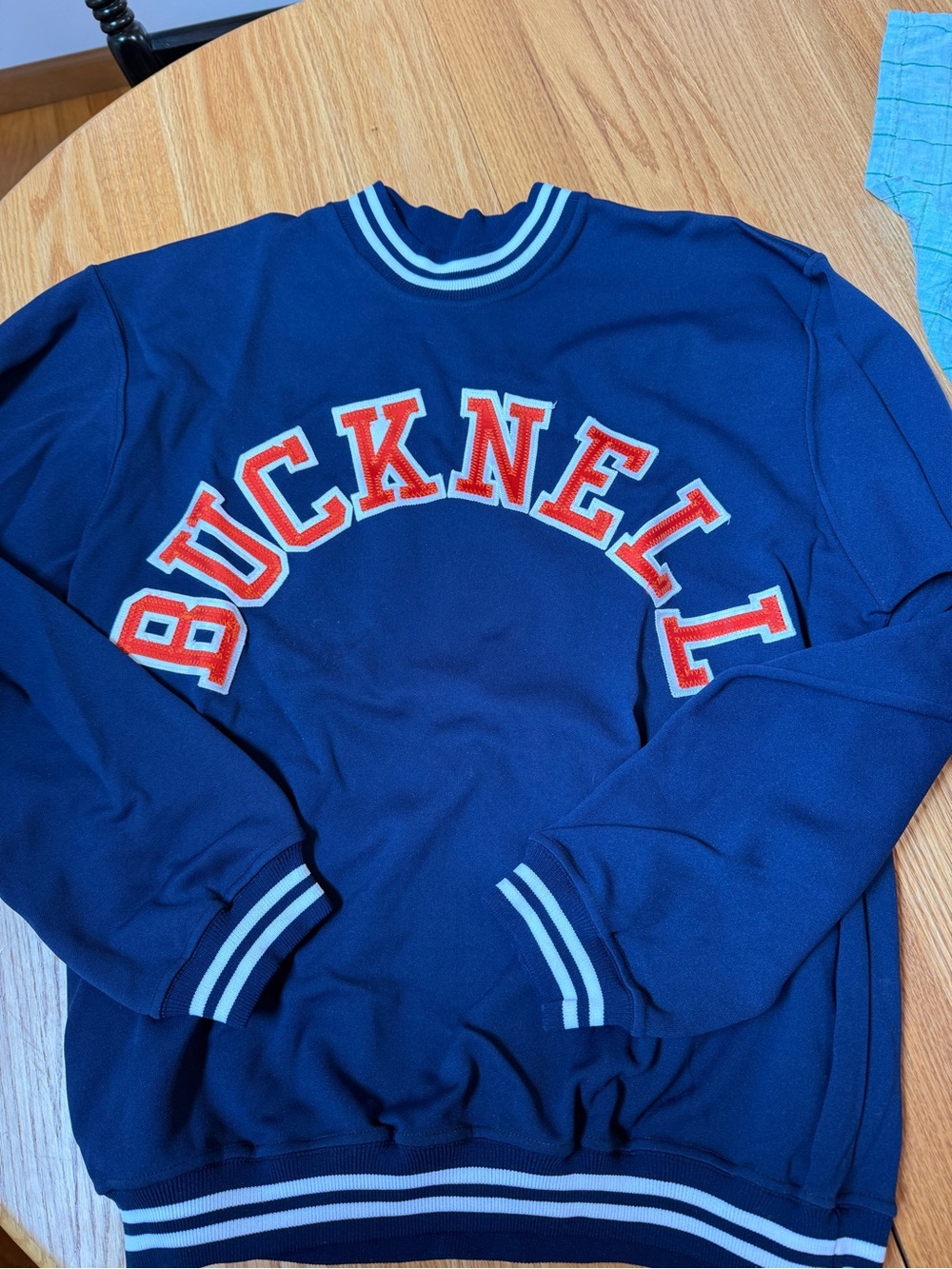Navy Blue Lettered Crewneck Sweatshirt